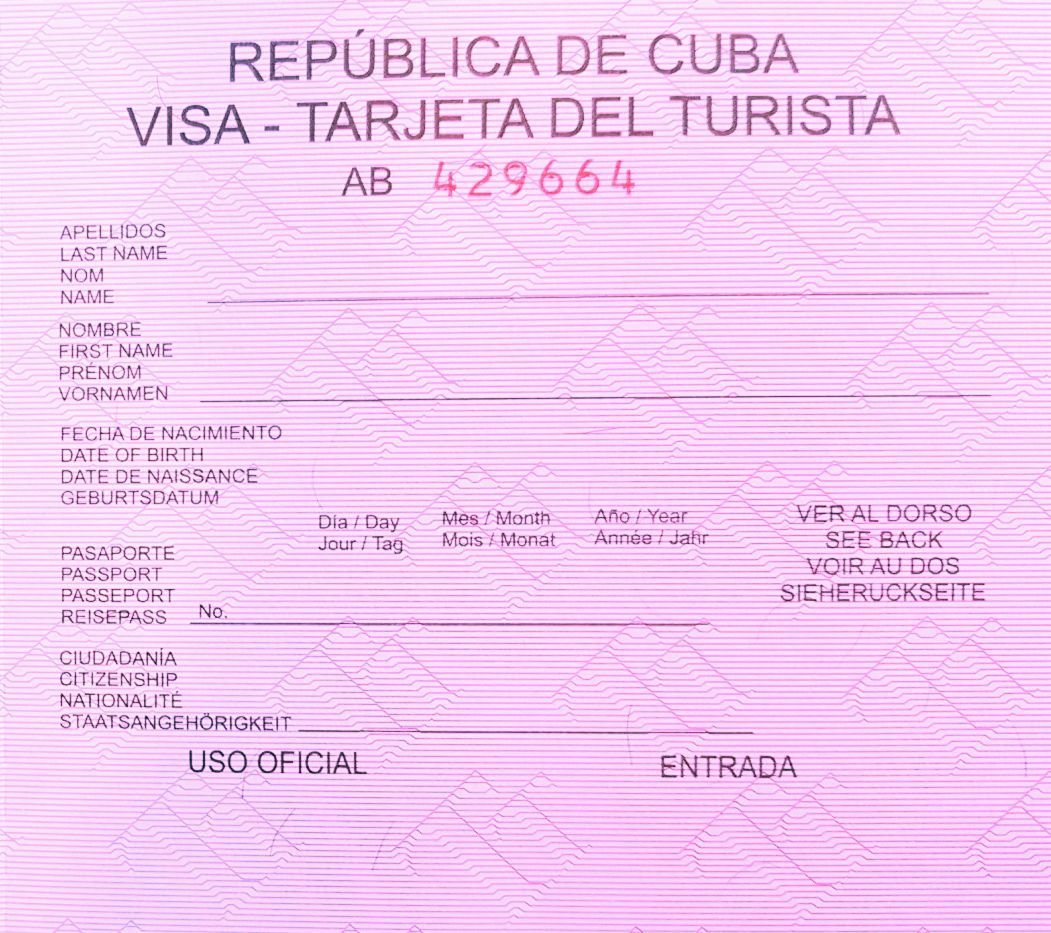 apply for tourist card cuba