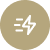 Icon of a lightning inside a brown circle representing speed