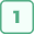 A green icon of number one inside a square.