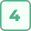A green icon of number four inside a square.