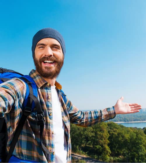 guy with a beard traveling the country sides of Cuba